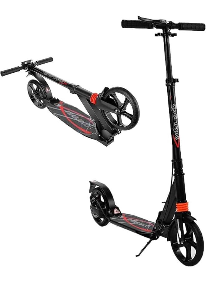 كول بيبي سكوتر كول بيبي للأطفال / الكبار مع نظام سهل الطي لمدة 3 ثوان ، سكوتر ركلة قابل للطي قابل للتعديل مع فرامل قرصية وعجلات كبيرة (أزرق أسود) - Image 2