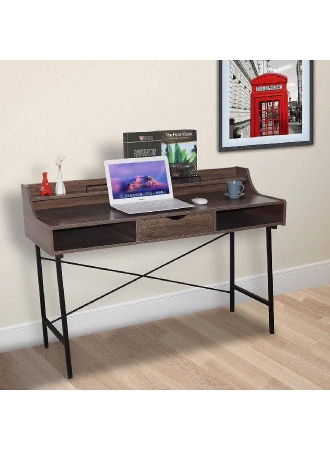 Micasa Home Office Computer Desk Brown And Black 86 X 48 X 124 Cm Cd-20130