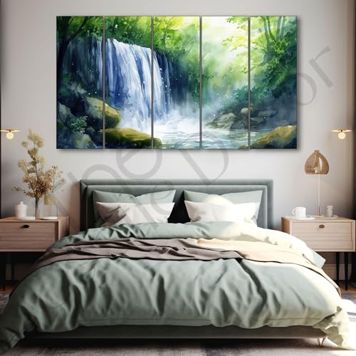 The Castle Decor WaterFall art painting with frame Big Size 27x48 Wall art for living room,Bedroom,Drawing room,Hotels-Wooden Framed-377 - Image 1