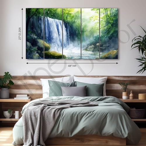 The Castle Decor WaterFall art painting with frame Big Size 27x48 Wall art for living room,Bedroom,Drawing room,Hotels-Wooden Framed-377 - Image 3