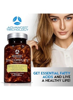 Advanced Trichology EFA Complete with Optimal Omega 3 6 9 Levels of High Potency Flax Oil, Fish Oil, Borage Oil, and Evening Primrose Oil 800mgs (90count) 3rd Party Tested - High in GLA and 369 Omegas  - Image 2