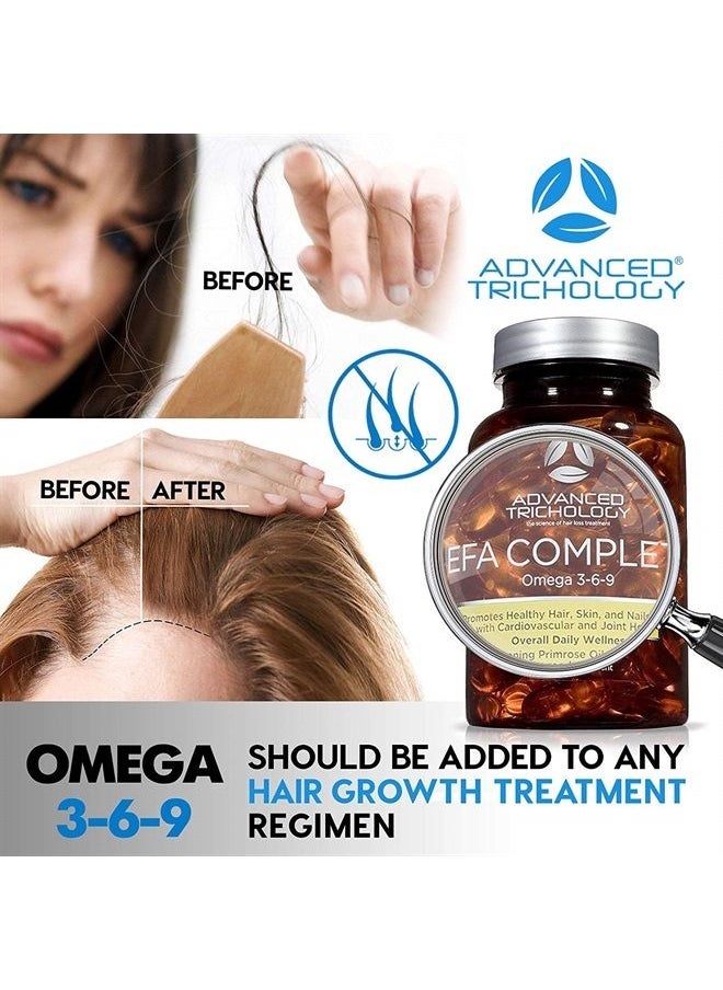 Advanced Trichology - EFA Complete with Optimal Omega 3 6 9 Levels of High Potency Flax Oil, Fish Oil, Borage Oil, and Evening Primrose Oil 800mgs (90count) 3rd Party Tested - High in GLA and 369 Omegas - Image 1
