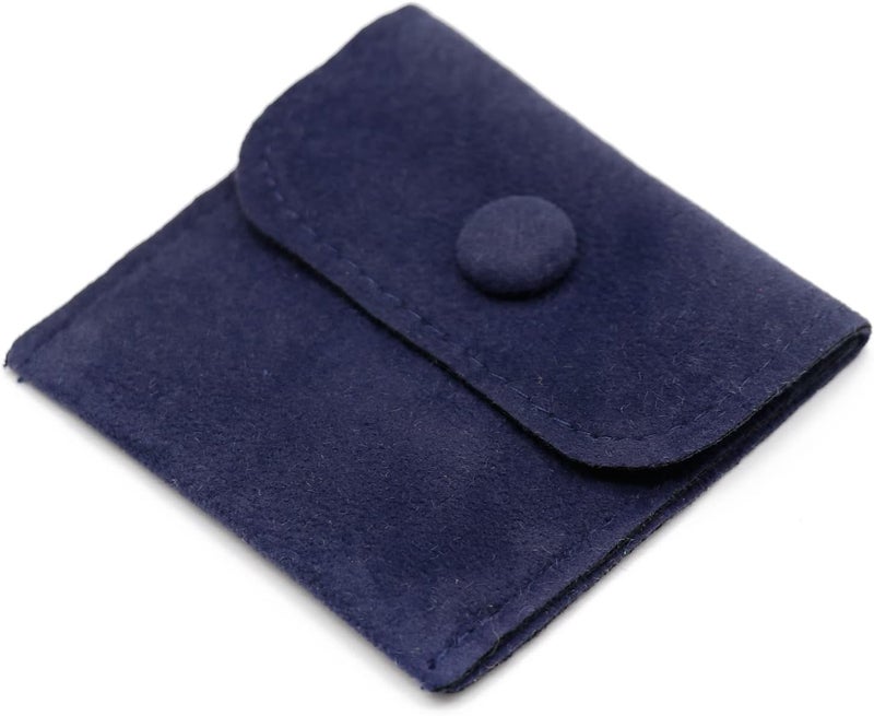 Hsiwto Pack of 10 Velvet Jewelry Pouch Storage Bags Portable Jewelry Gift Bag With Snap Button, Small Dark Blue - Image 3