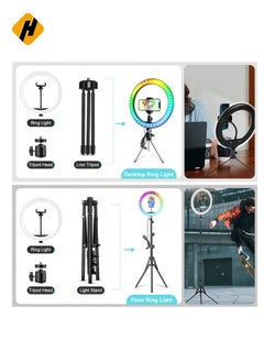 هوها 10 بوصة LED حلقة ملء الضوء RGB مصباح USB خاتم مصباح الصورة صورة شخصية مع بُعد للتصوير الفوتوغرافي للبث والهاتف عن بعد للبث  - Image 4