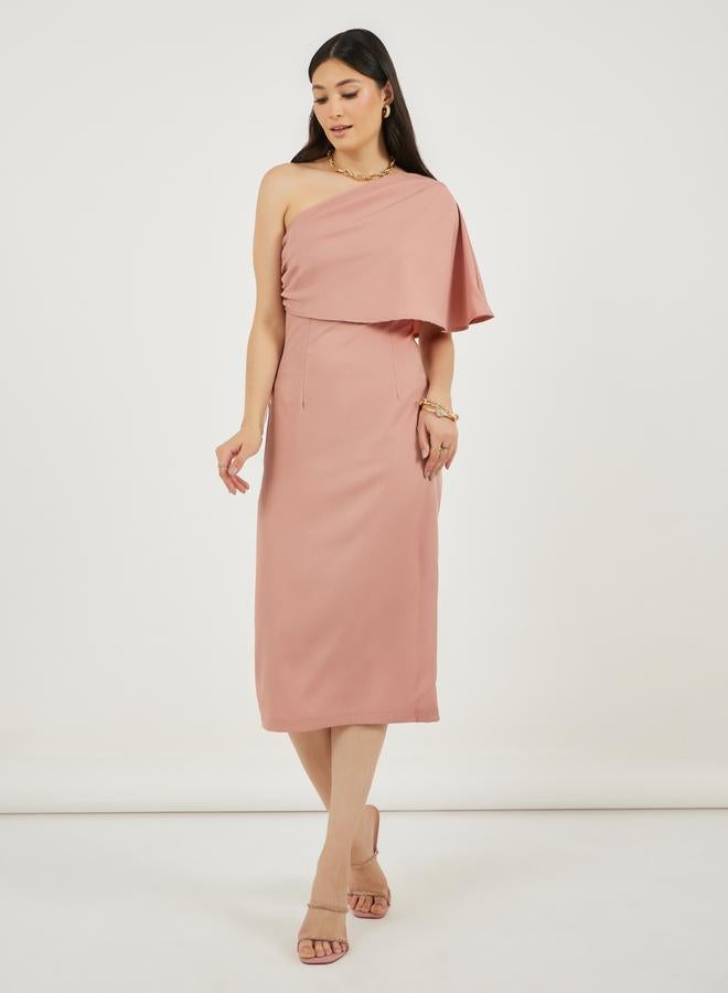 Styli One-Shoulder Sheath Dress  - Image 4