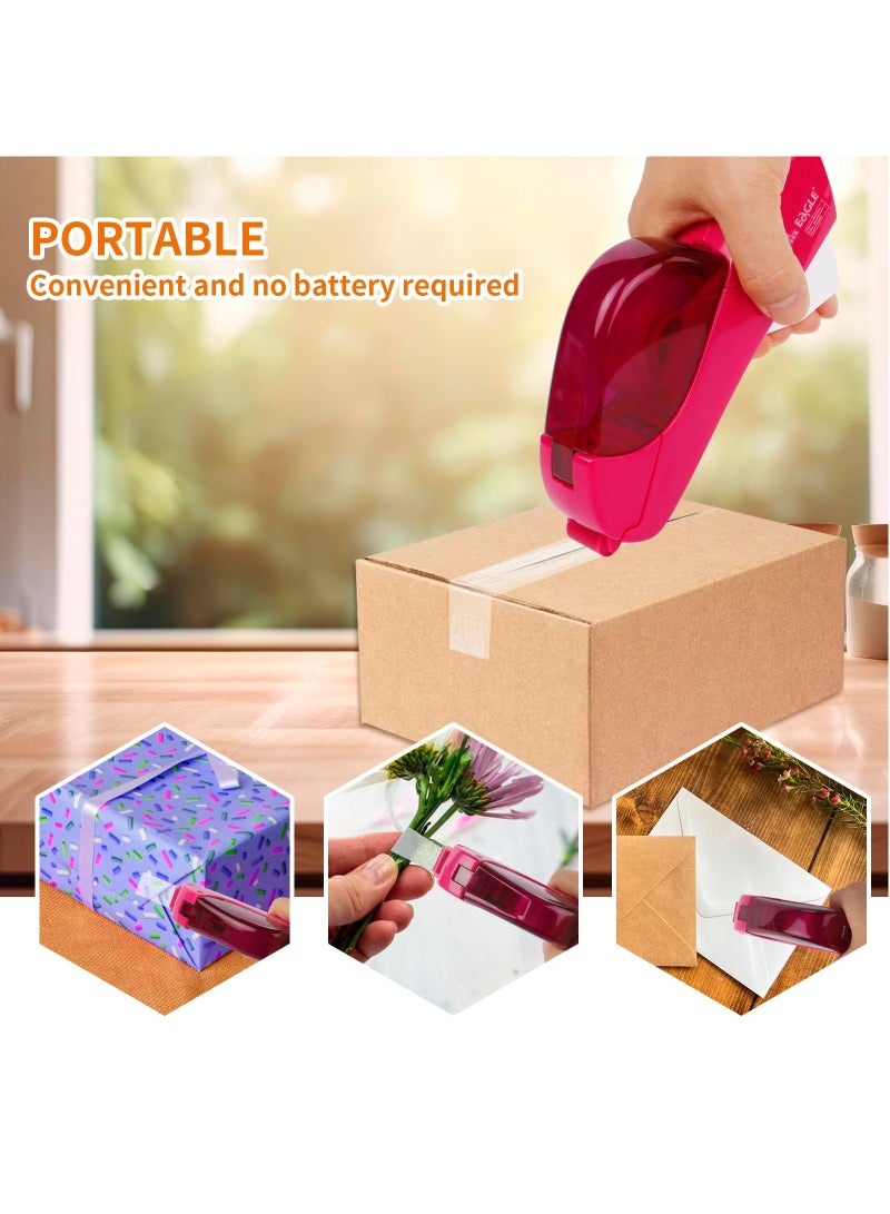 Eagle Automatic Tape Dispenser, Tape  Single Handheld Design perfect for Christmas and home gift wrapping, Free 1 Roll of 0.75 Inch (19 mm) Tapes Pink - Image 2