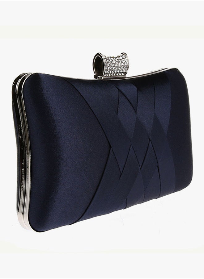 NIBEMINENT - Braided Designer Clutch Dark Blue - Image 1