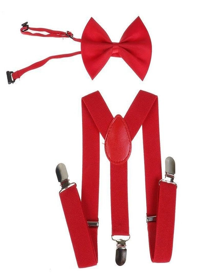 Vikodah Kids Suspenders Set for Boys Girls Toddlers Adjustable Elastic Belts with Bowtie Clips 2-10Y - Image 1