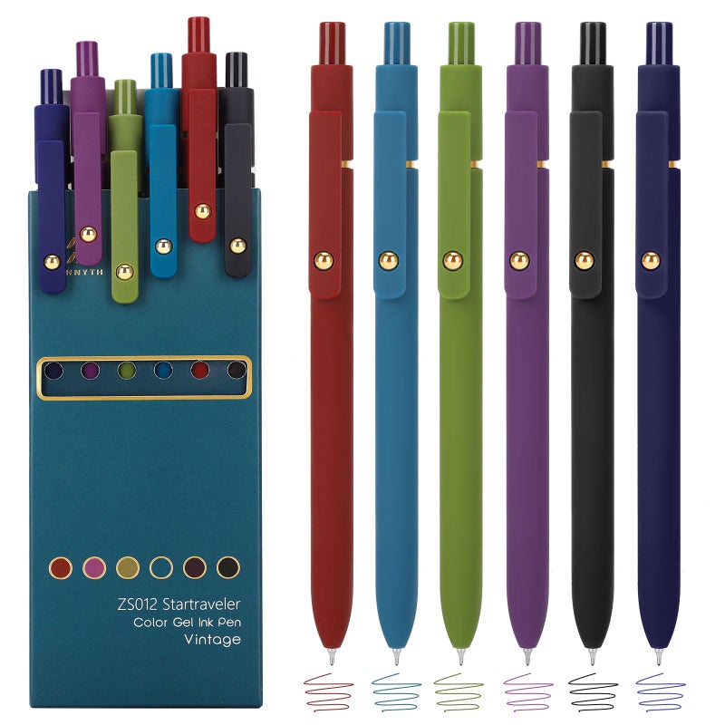 Ddaowanx Colorful Gel Pens, 0.5mm Fine Point Retractable, Cute Pens with Colored Writing and Sketching,Gifts for Nurse (24Pcs-Vintage Colors) - Image 1