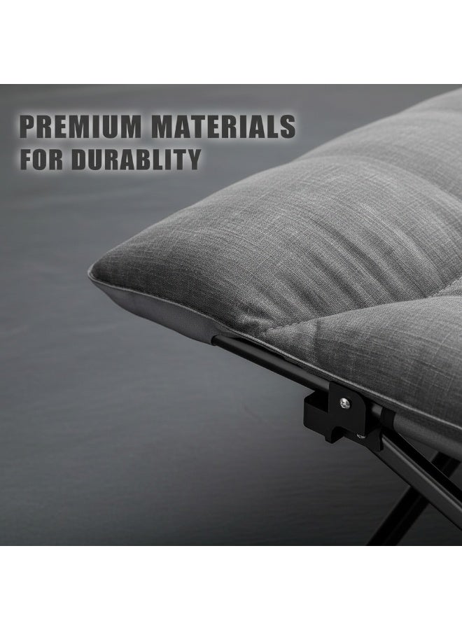 Meishida Folding Camping Cot for Adults, Lightweight Foldable Bed with Side Pocket & Carry Bag, Portable Tent Cot for Outdoor Camping, Office Nap & Travel, Supports 450 lbs (Grey) - Image 4