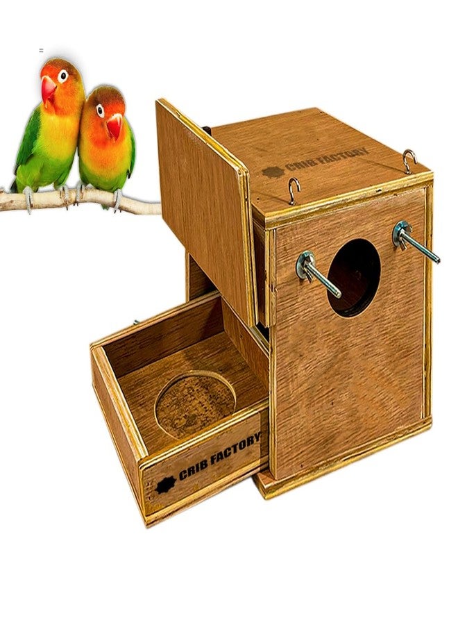 CRIB FACTORY African Love Birds Breeding Box 8 X 8 X 9 Inch Premium Selected Plywood (with Tray) - Image 1