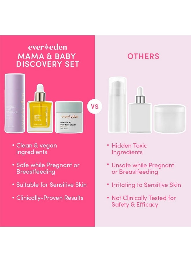 Evereden Evereden Mama & Baby Discovery Set - Dermatologist-Developed Clean & Vegan Maternity Skin Care Bundle - Stretch Mark Cream, Belly Serum, & Nourishing Baby Face Cream - Postpartum Gifts for New Mom  - Image 5