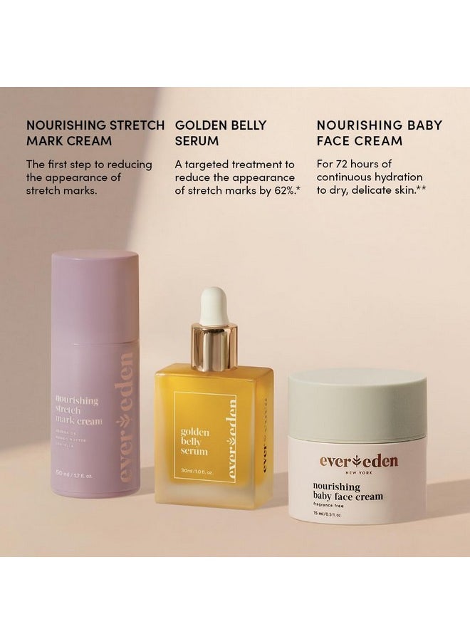 Evereden Evereden Mama & Baby Discovery Set - Dermatologist-Developed Clean & Vegan Maternity Skin Care Bundle - Stretch Mark Cream, Belly Serum, & Nourishing Baby Face Cream - Postpartum Gifts for New Mom  - Image 3
