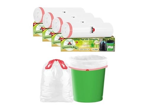 Shalimar Premium OXO Biodegradable Drawstring Garbage Bag, 60 Bags, 60x81cm, White, Heavy Duty Leak Proof Lavender Scented Trash Bags for Home and Office Use - Image 2