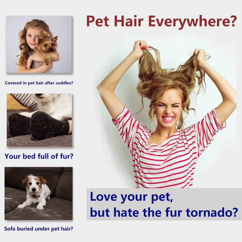 Pawsome Pets Pet Hair Remover Gift Set Reusable Lint Roller Cat and Dog Hair Remover for Furniture, Couch, Carpet, Clothing and Bedding - Portable, Multi-Surface Fur Removal Tool - Image 2