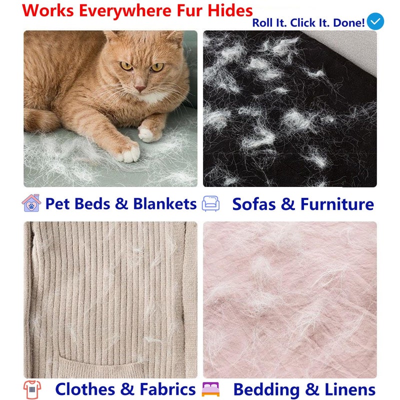 Pawsome Pets Pet Hair Remover Gift Set Reusable Lint Roller Cat and Dog Hair Remover for Furniture, Couch, Carpet, Clothing and Bedding - Portable, Multi-Surface Fur Removal Tool - Image 4