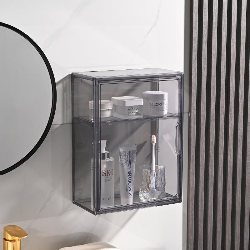 BOHOIDEE 3 Tiers Acrylic Display Case with 2 Division Boards, Acrylic Storage Organizers Box with Magnetic Door, Wall-Mounted Dustproof Showcase for Makeups, Purses, Figure - Image 4
