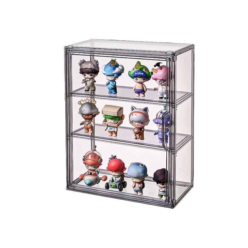 BOHOIDEE 3 Tiers Acrylic Display Case with 2 Division Boards, Acrylic Storage Organizers Box with Magnetic Door, Wall-Mounted Dustproof Showcase for Makeups, Purses, Figure - Image 5