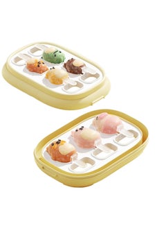 XiuWoo DIY Ice Cream Mold, Cartoon Animal Shape Sicle Molds, Silicone Popsicle Molds with Sticks, Reusable Popsicles Maker Bpa Free Icecream for Kids Summer Party Double-Deck  - Image 1