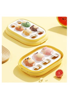 XiuWoo DIY Ice Cream Mold, Cartoon Animal Shape Sicle Molds, Silicone Popsicle Molds with Sticks, Reusable Popsicles Maker Bpa Free Icecream for Kids Summer Party Double-Deck  - Image 3