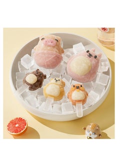 XiuWoo DIY Ice Cream Mold, Cartoon Animal Shape Sicle Molds, Silicone Popsicle Molds with Sticks, Reusable Popsicles Maker Bpa Free Icecream for Kids Summer Party Double-Deck  - Image 5