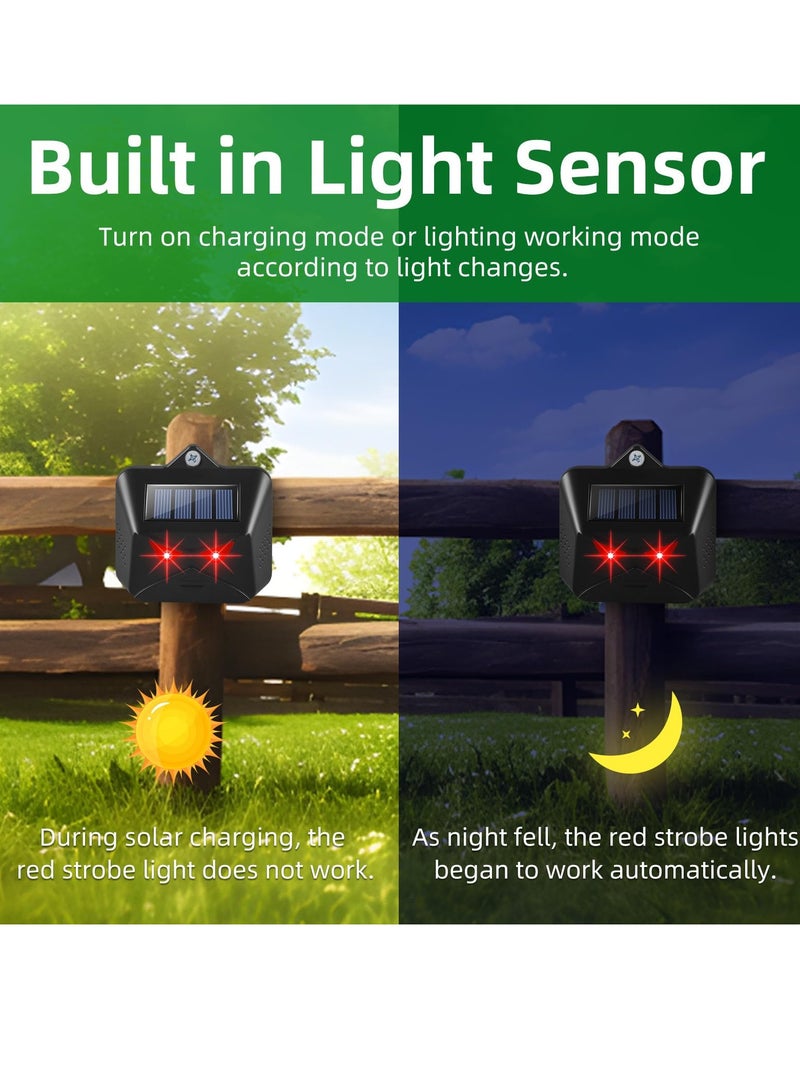 SYOSI Solar Animal Repeller,Deter Nighttime Invaders with Flashing Red Lights,Humane and Effective,Coyote Repellent Devices Waterproof , Fox, Skunk from Yard Farm - Image 2