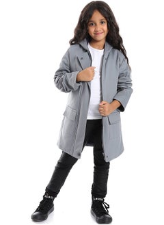Andora Long Grey Long Sleeved Coat_Grey  - Image 1