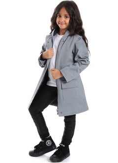 Andora Long Grey Long Sleeved Coat_Grey  - Image 3