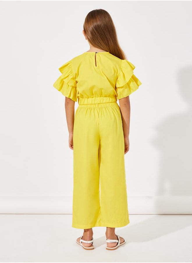 Styli - Layered Sleeve Crop Top & Wide Leg Pants Set - Image 1