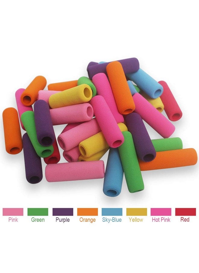 Heqishun Soft Cushion Pencil Grips 40 Pcs Writing Drawing Aid Pen Holder For Kids, Students, Adults Random Assorted Color  - Image 2