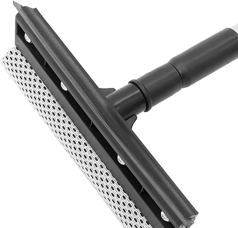 2 Pcs Telescopic Handle Window Squeegees with Dual-Sided Rubber Blade and Scrubber Sponge Windshield Cleaning Tools for Car Glass Indoor and Outdoor Window Style - Image 3