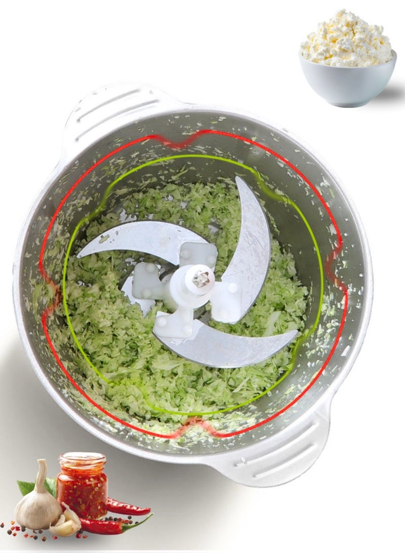 Electric Chopper 3-L Meat Grinder Electric & 2-Speed  Vegetable Food Processor  – Large-Capacity Electric Food Processor Stainless Steel & Electric Meat Grinder 3-L - High power Food Processor & Meat Chopper Electric sharp blades for  Meat, Vegetables Nuts,& fruits. - Image 2