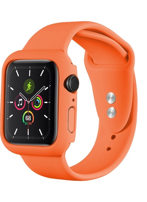 Silicone Watchbands 200mm Length with Protective Case Cover for Apple iWatch 7 41mm