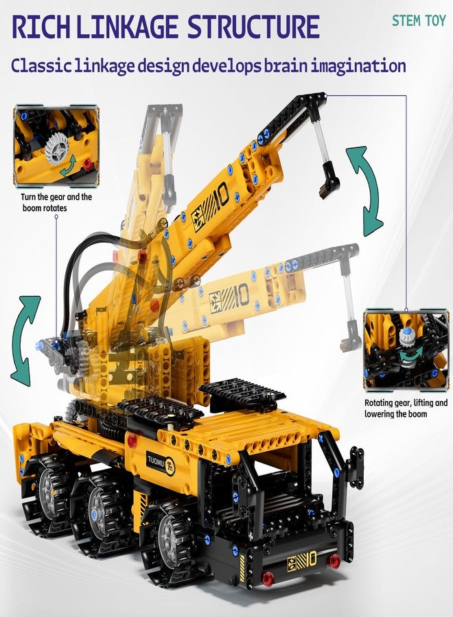 DOLIVE 5 in 1 STEM Building Block Set for Kids Ages 8-14, Remote Control and App Controlled Excavator/Crane/Truck/Bulldozer/Roller, Birthday Gift for 8 9 10 11 12+ Years Old - Image 2