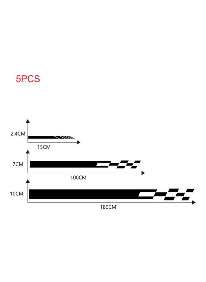 NIBEMINENT 5-Piece Car Side Door Body Hood Rearview Mirror Decal Stripes Sticker - Image 2