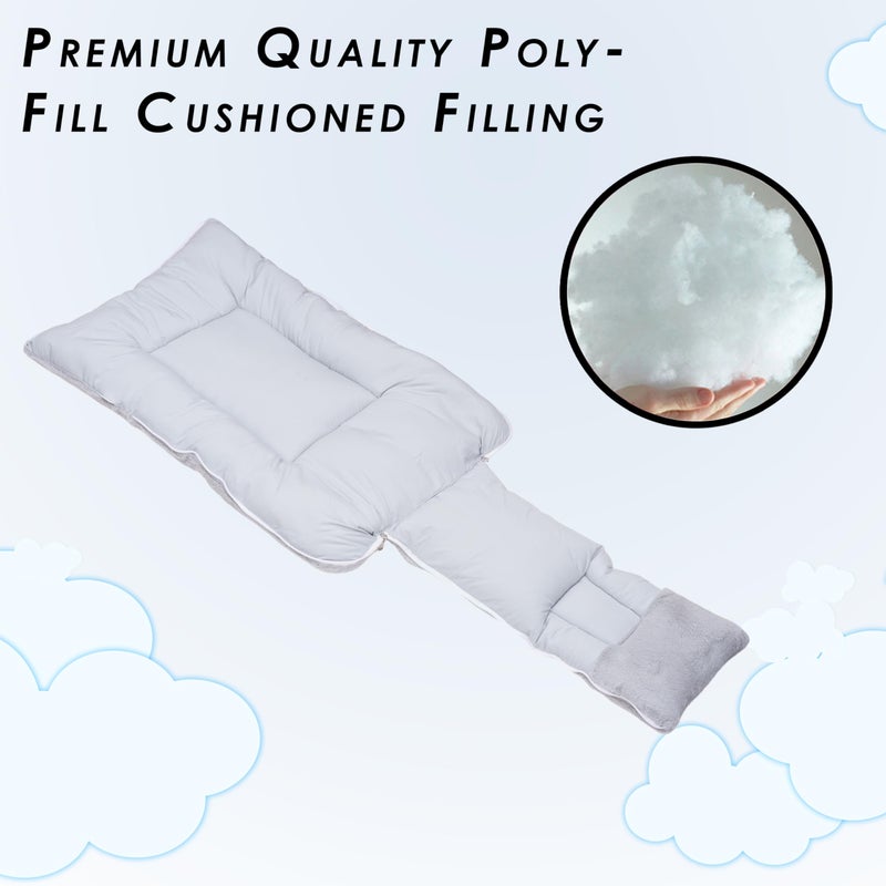 VoiDrop Baby Carry Bed Cum Sleeping Bag 2 in 1 for New Born Babies (0-12 Months) Baby Fur Material Portable Travelling Bed for Infants (Velvet-Grey) - Image 4