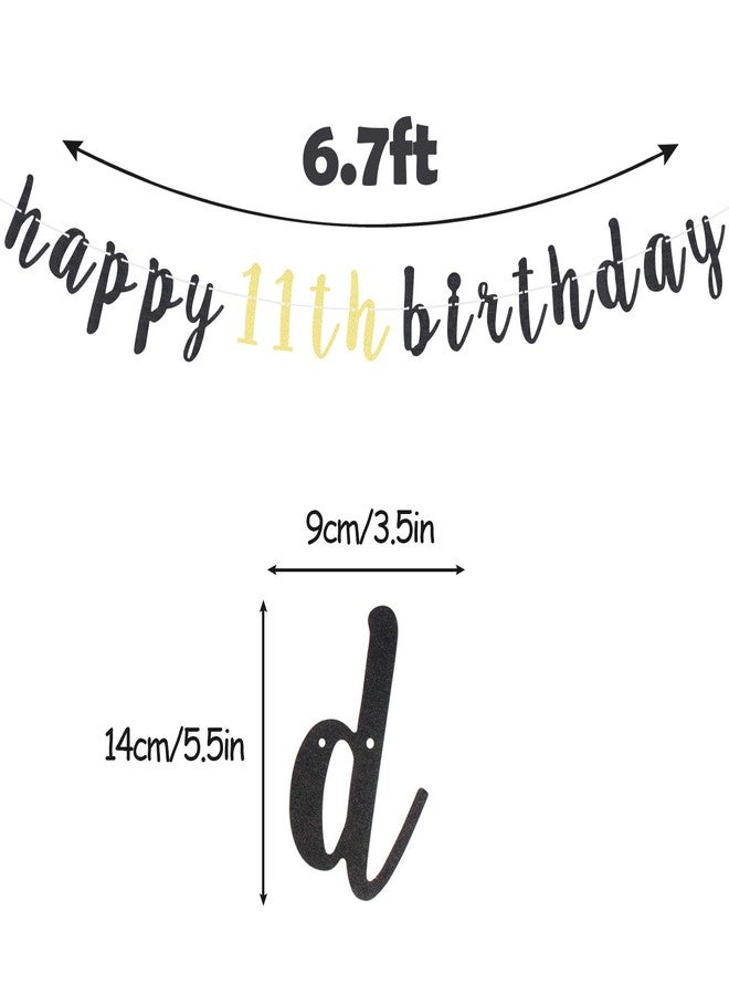 LINGTEER Happy 11th Birthday Party Decorations,11th Birthday Glitter Garland Banner - Cheers to Eleven Years Old Bday Party Backdrop Decoration Sign. - Image 2