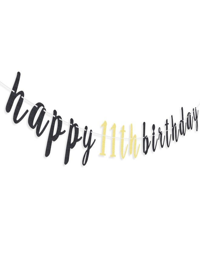 LINGTEER Happy 11th Birthday Party Decorations,11th Birthday Glitter Garland Banner - Cheers to Eleven Years Old Bday Party Backdrop Decoration Sign. - Image 4