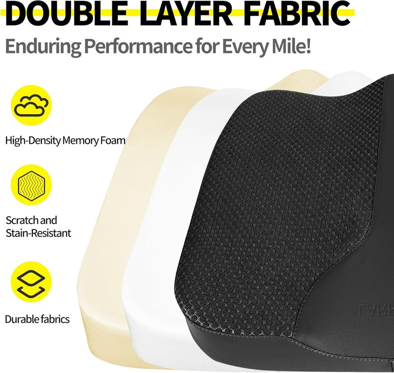 LARROUS Car Seat Cushion - Comfort Memory Foam Seat Cushion for Car Seat Driver, Tailbone (Coccyx) Pain Relief, Car Seat Cushions for Driving (Black) - Image 2