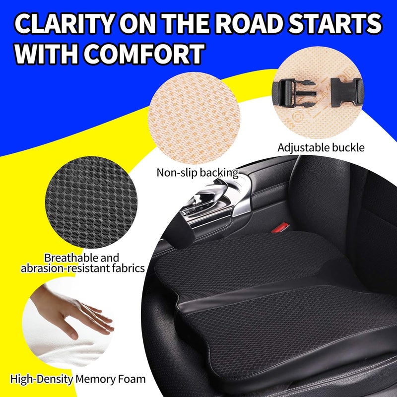 LARROUS Car Seat Cushion - Comfort Memory Foam Seat Cushion for Car Seat Driver, Tailbone (Coccyx) Pain Relief, Car Seat Cushions for Driving (Black) - Image 5