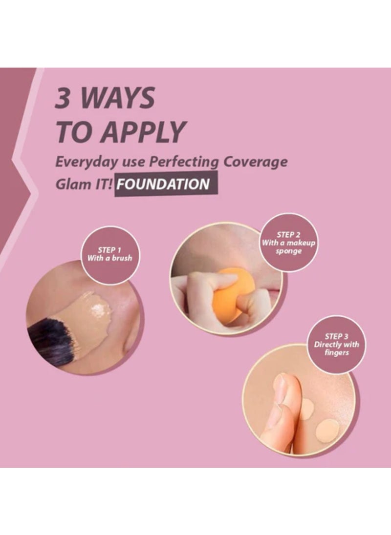 IDA Beauty - Glam It! Perfecting Coverage Foundation | Full Coverage, Matte Finish, Long-Lasting, Lightweight | Vegan, Halal, Cruelty-Free - Image 1