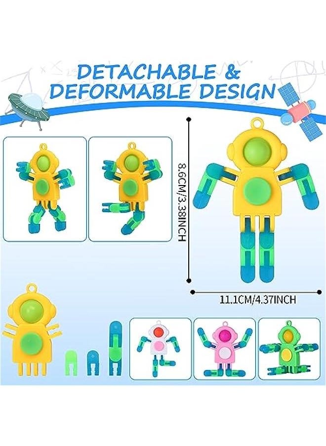 Arabest 24Pcs Pop Fidget Spinners Bulk - Deformable Astronaut Fidget Spinner Keychain Robot Gyro Fidget Spinner for Kids Adults Glow in The Dark Sensory Toys Easter Party Favors Classroom Prizes  - Image 2