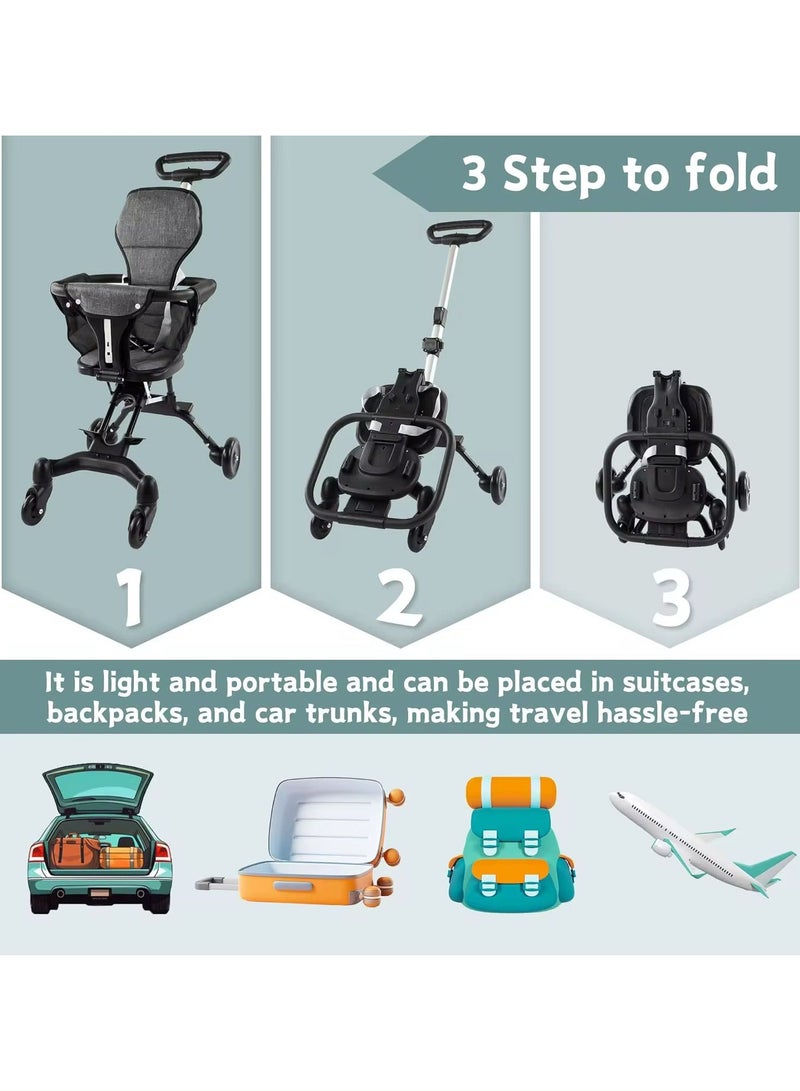 Easy-to-use, four-wheeled foldable stroller for children, which can be transported inside the plane.  - Image 5