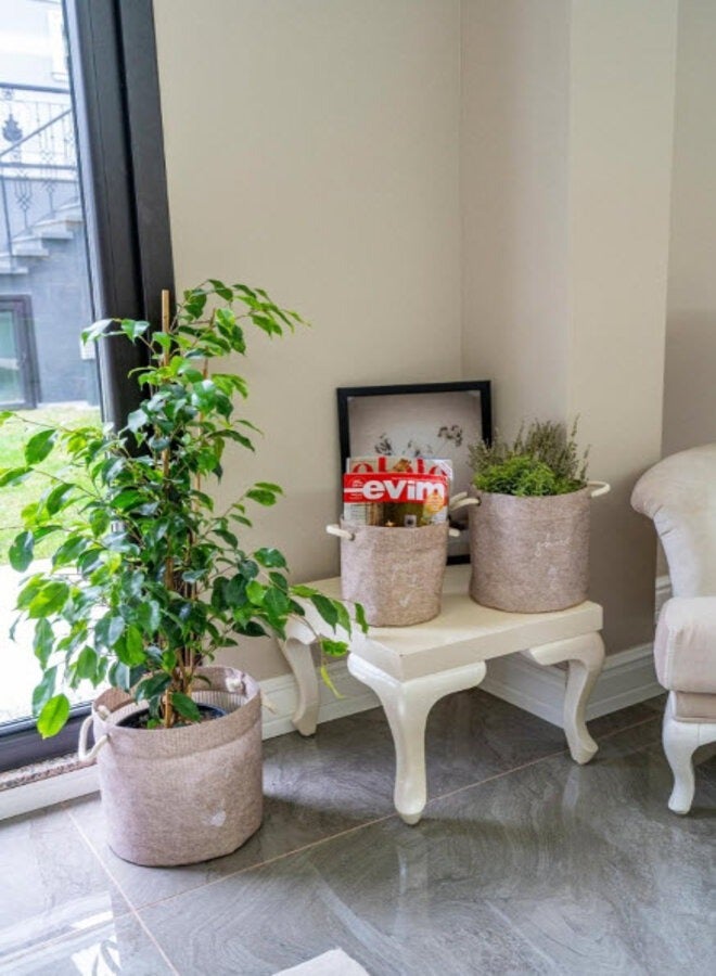 الاس هوم كوليكشن سلة مستديرة من اللبّاد مقاس 35x50 سم - Image 3