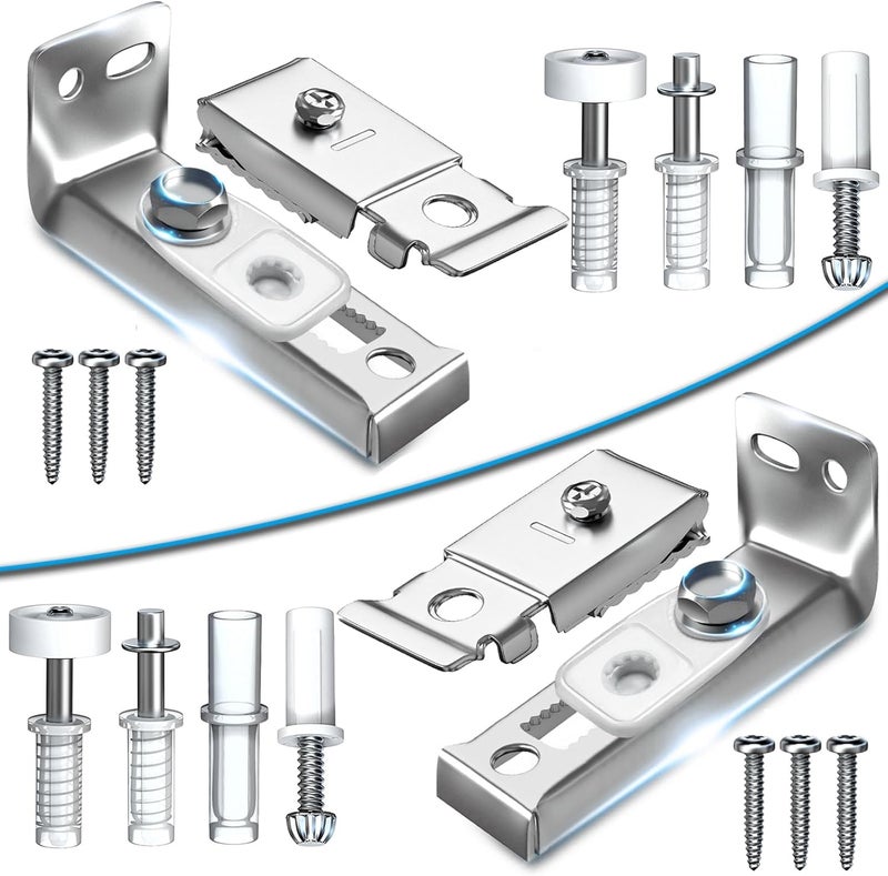 HELEMAN Closet Doors Bifold Door Hardware - 2 Pack Sliding Door Hardware Bi Folding Door Hardware Barn Pocket Repair Kits Includes Top and Bottom Brackets, Pivots with Guide Wheel for 1" to 1-3/8" Thick Doors - Image 1