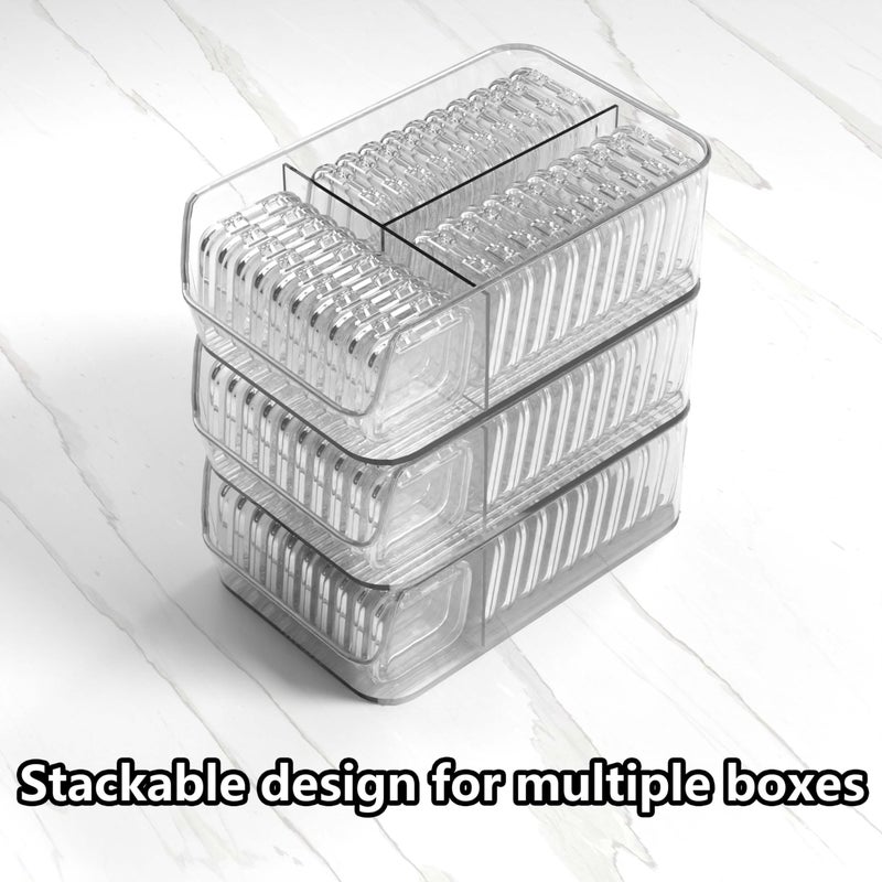 EKEFE 30 Pcs Press On Nail Storage Box Container False Nail Organizer Acrylic Display Case Packaging Box with a Large Stackable All-In-One Box and 120 Pcs Double Sided Adhesive Nail Display Tape - Image 3
