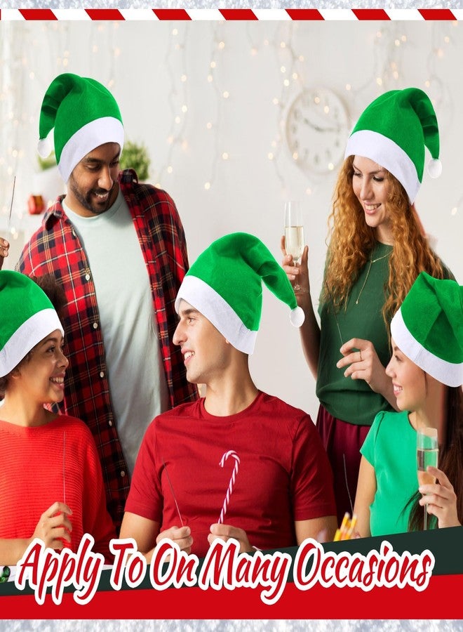 Vicenpal 100 Pcs Christmas Santa Hats Bulk Adult Christmas Hats Non Woven Fabric Xmas Claus Party Holiday Party Supplies(Green) - Image 5