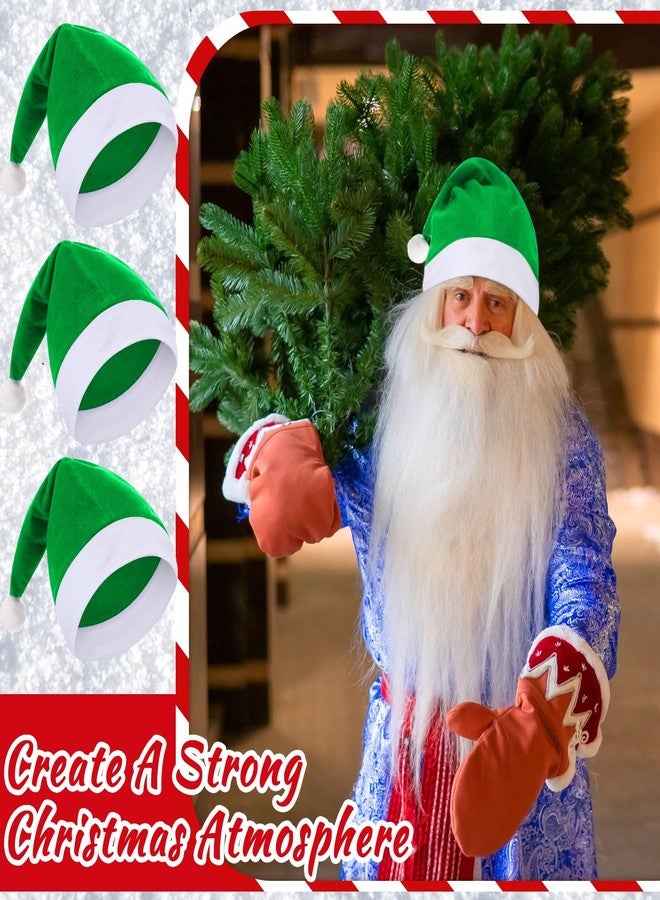 Vicenpal 100 Pcs Christmas Santa Hats Bulk Adult Christmas Hats Non Woven Fabric Xmas Claus Party Holiday Party Supplies(Green) - Image 3