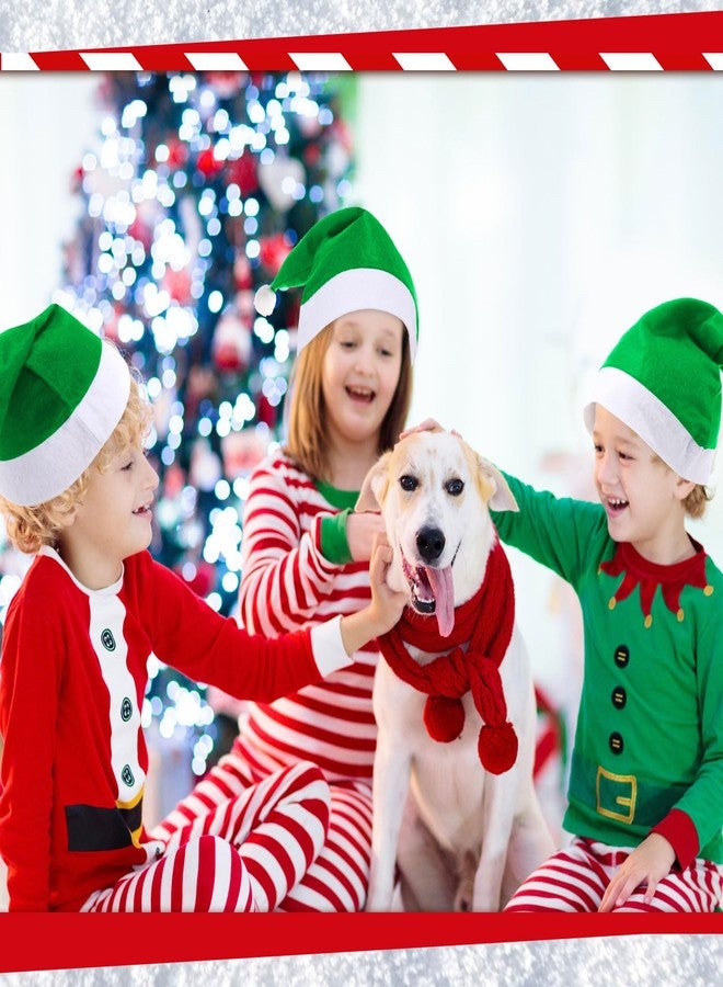 Vicenpal 100 Pcs Christmas Santa Hats Bulk Adult Christmas Hats Non Woven Fabric Xmas Claus Party Holiday Party Supplies(Green) - Image 4