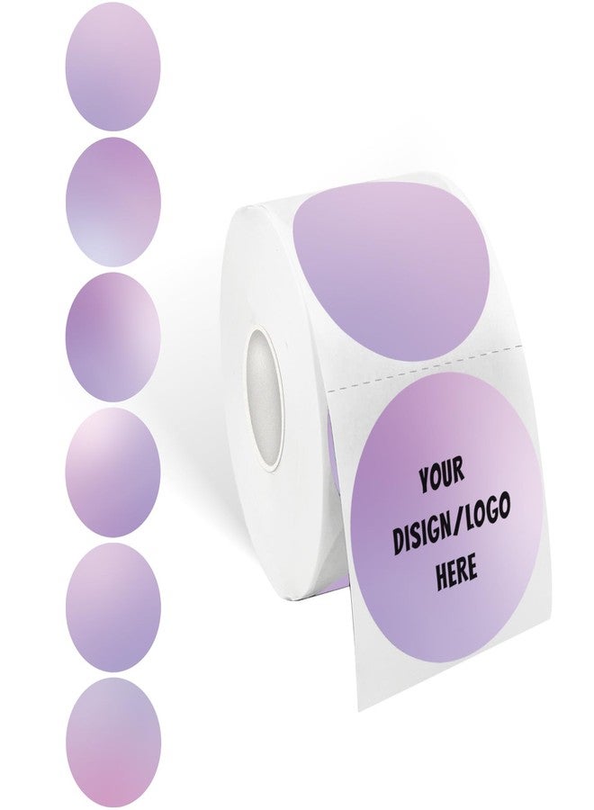 Yeachlaing 2 Inch Purple Round Thermal Sticker Labels, Self-Adhesive Circle Direct Thermal Labels, Multi-Purpose Roll Sticker Labels for DIY Logo Design, QR Code, Name Tag（ 600 Labels，1 Roll） - Image 1